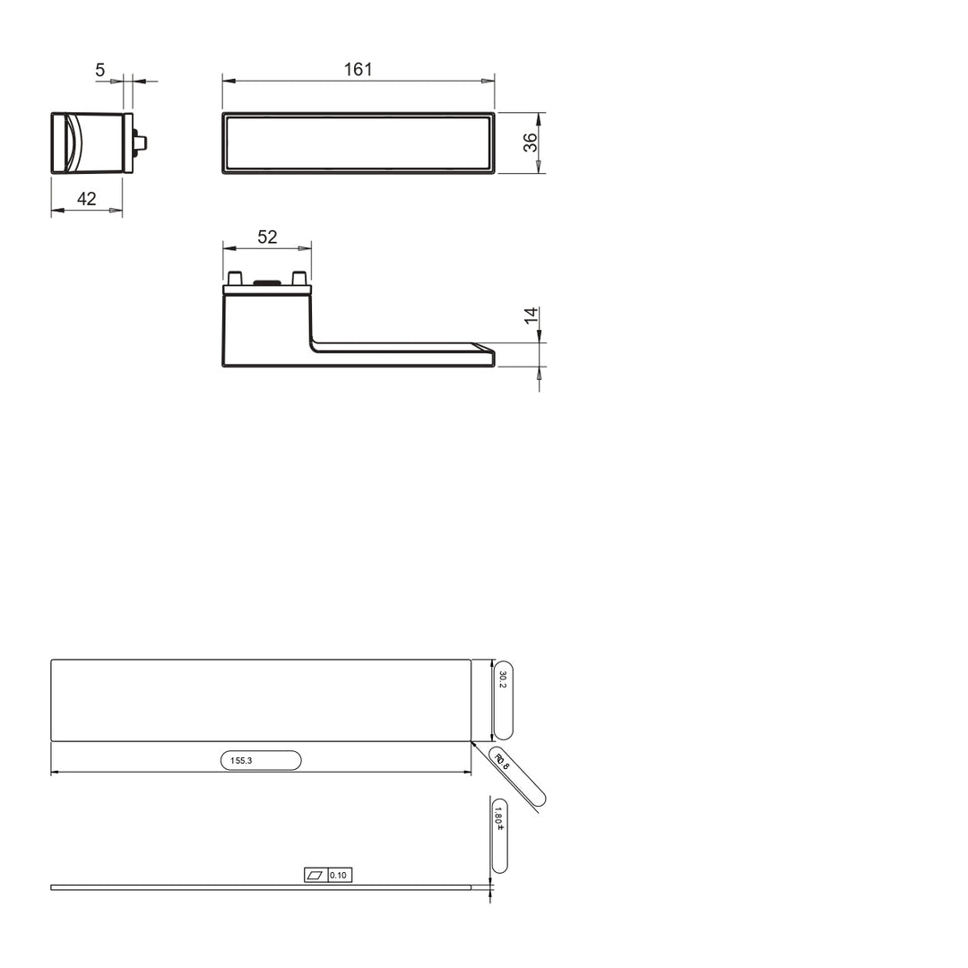 Maner usa crom satinat/alb, 3084/34 5RE, Tupai