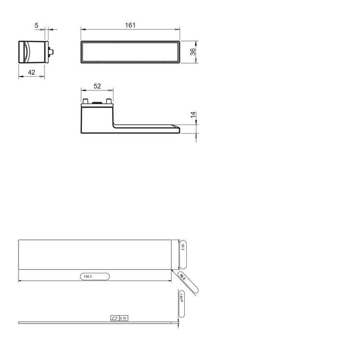Maner usa crom satinat/alb, 3084/34 5RE, Tupai