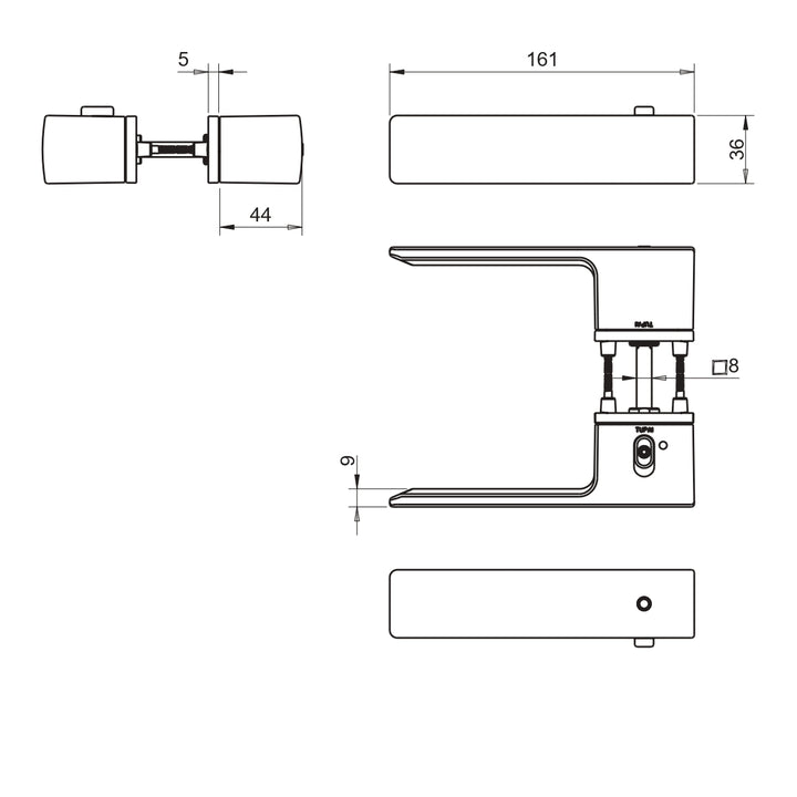 Maner usa crom satinat, 4084 5REP, Tupai
