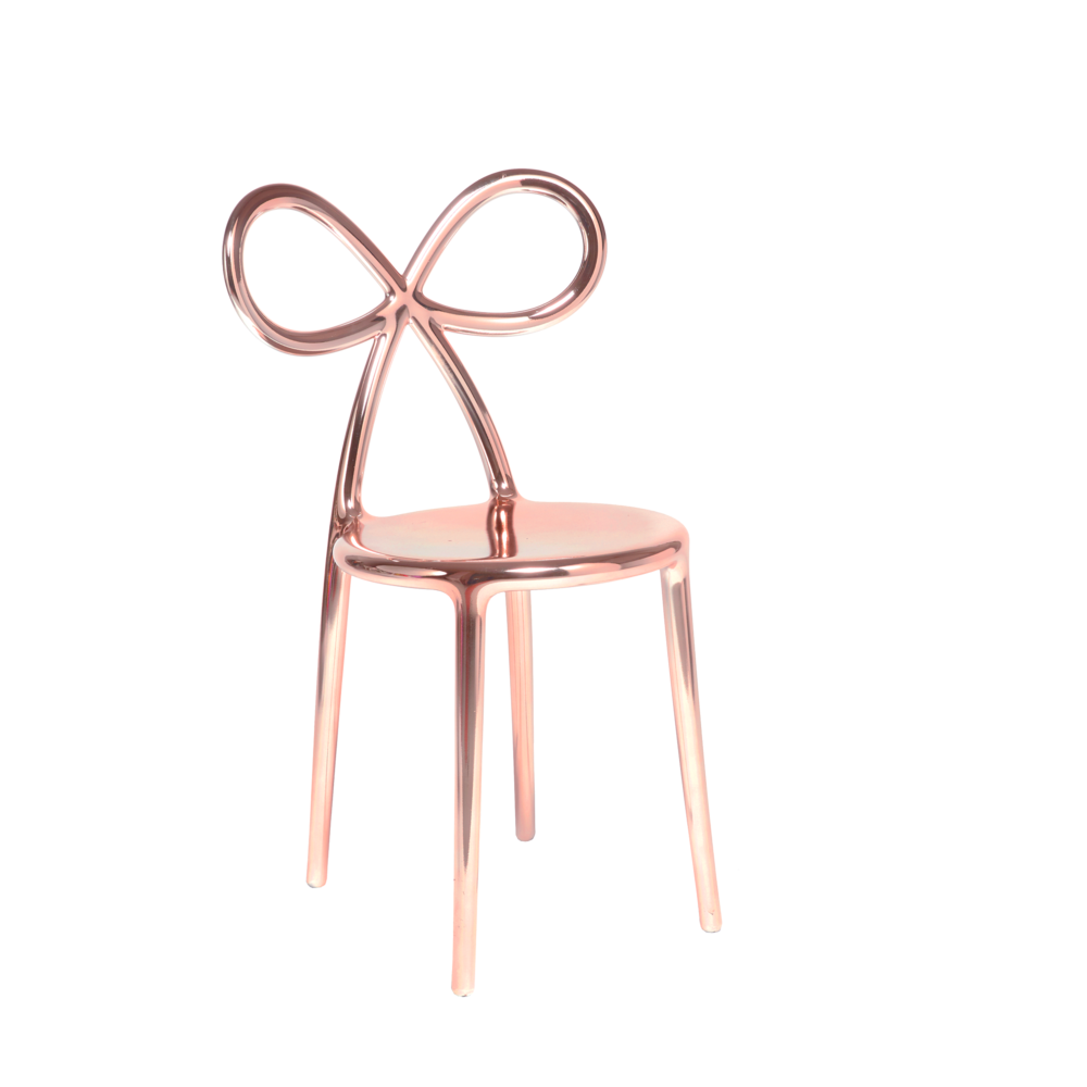 Scaun Ribbon Metal Finish Pink Gold, Qeeboo