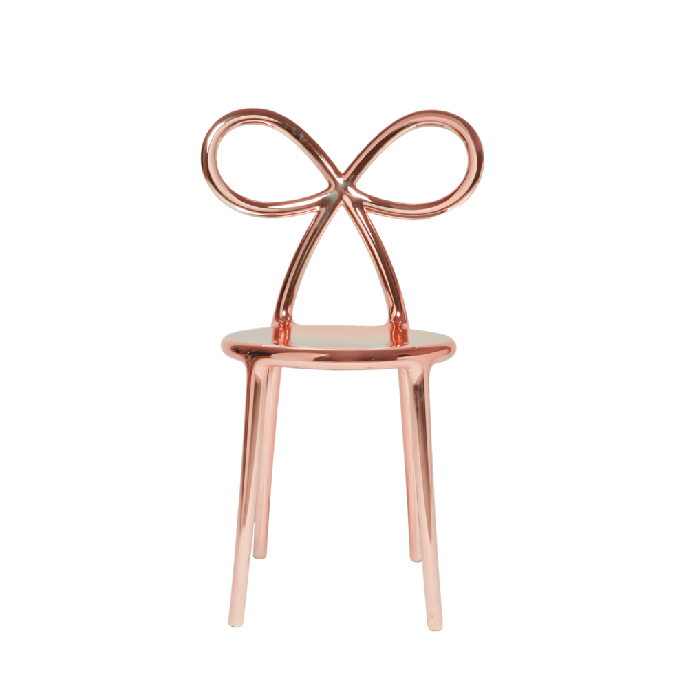 Scaun Ribbon Metal Finish Pink Gold, Qeeboo