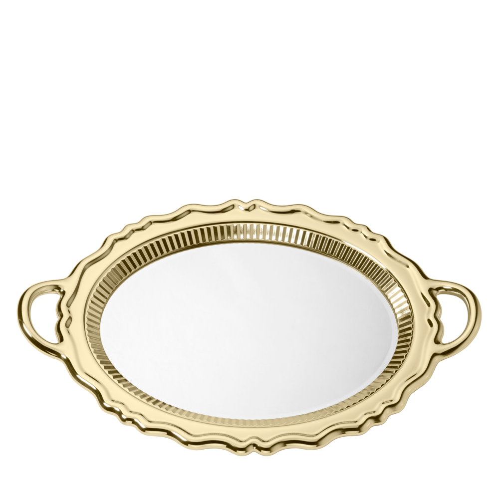 Oglindă multifuncțională Plateau Miroir Metal Finish Gold, Qeeboo