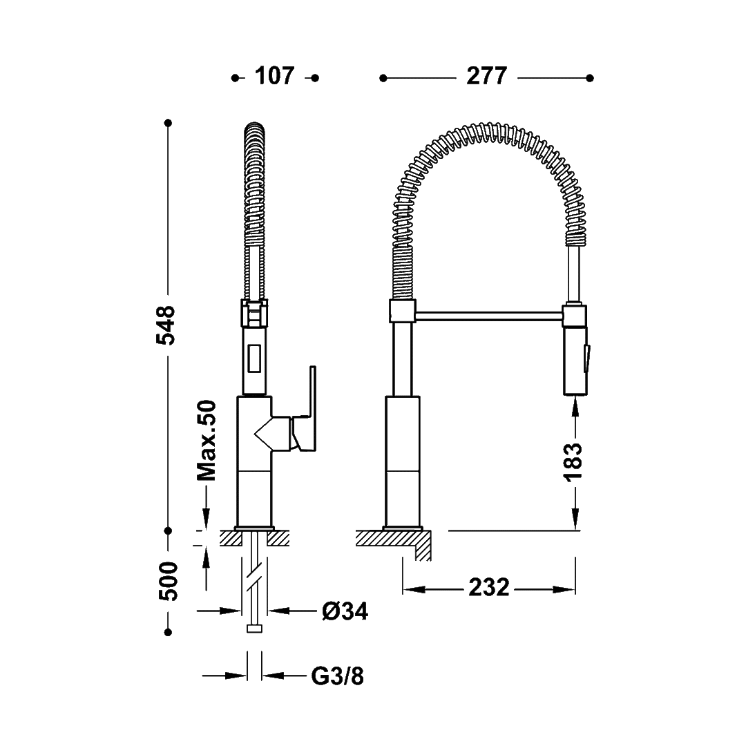 Baterie Lavoar Crom Industrial Kitchen Taps Tres 03048501