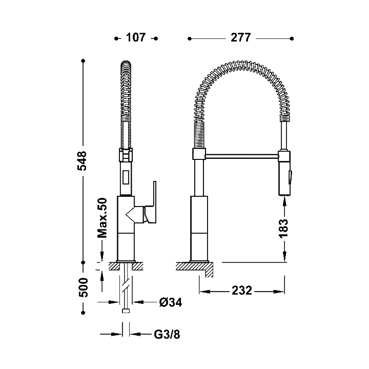 Baterie Lavoar Crom Industrial Kitchen Taps Tres 03048501