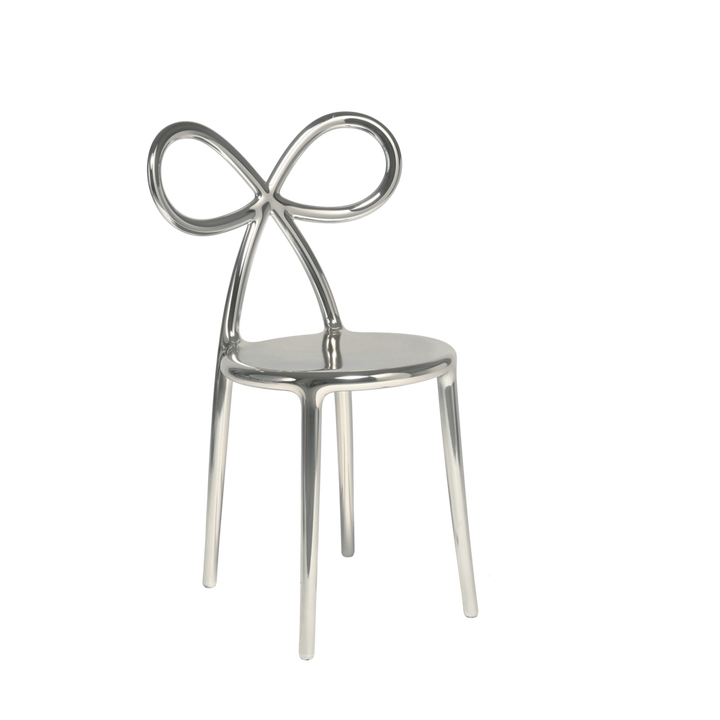 Set 2 scaune Ribbon Metal Finish Silver, Qeeboo
