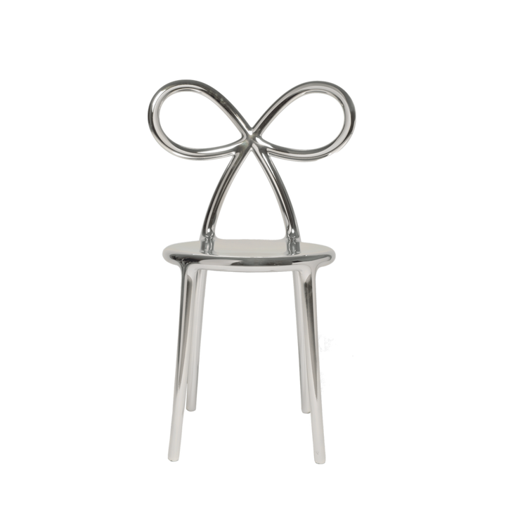 Set 2 scaune Ribbon Metal Finish Silver, Qeeboo