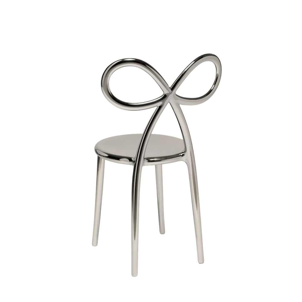Set 2 scaune Ribbon Metal Finish Silver, Qeeboo
