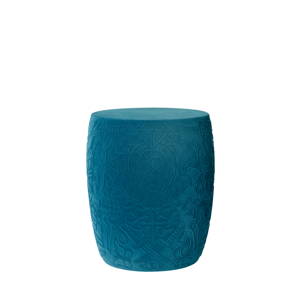 Scaun multifuncțional Mexico Velvet Finish Light Blue, Qeeboo