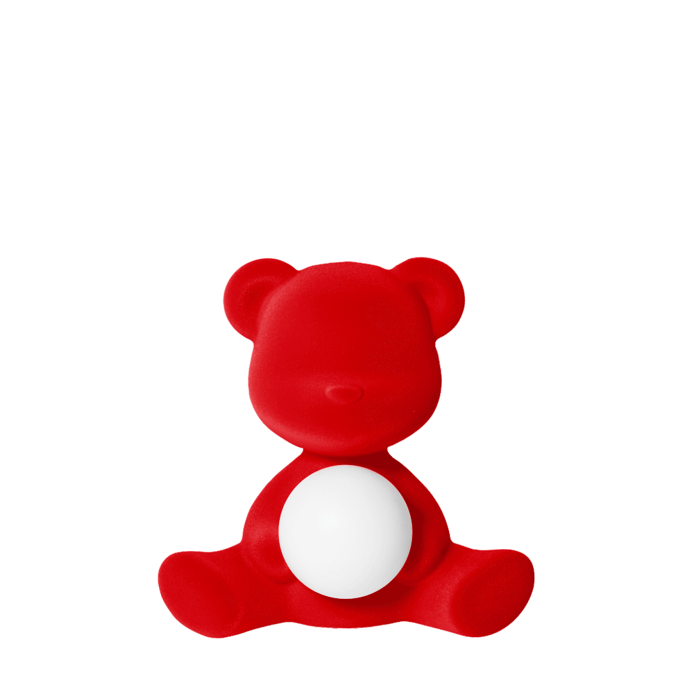 Lampă reîncărcabilă Velvet Teddy Girl Red, Qeeboo