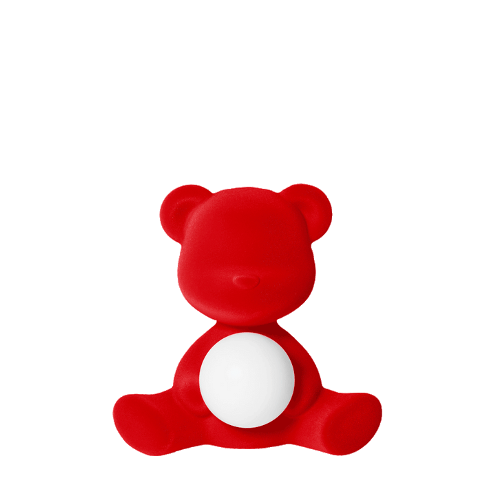Lampă reîncărcabilă Velvet Teddy Girl Red, Qeeboo