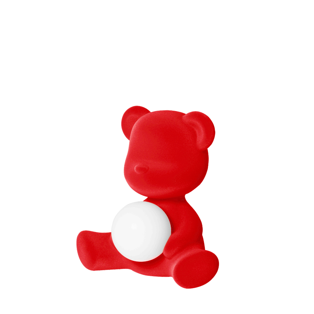 Lampă reîncărcabilă Velvet Teddy Girl Red, Qeeboo