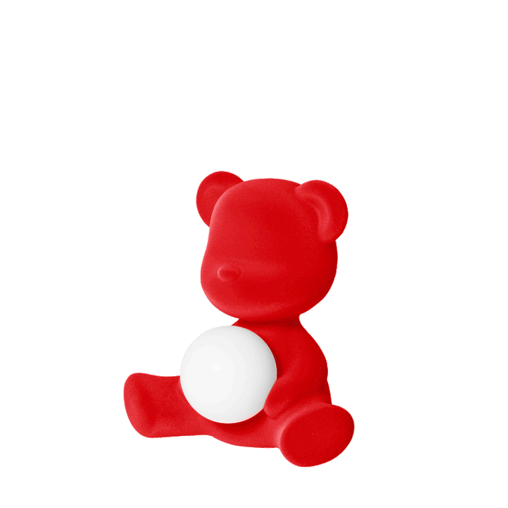 Lampă reîncărcabilă Velvet Teddy Girl Red, Qeeboo