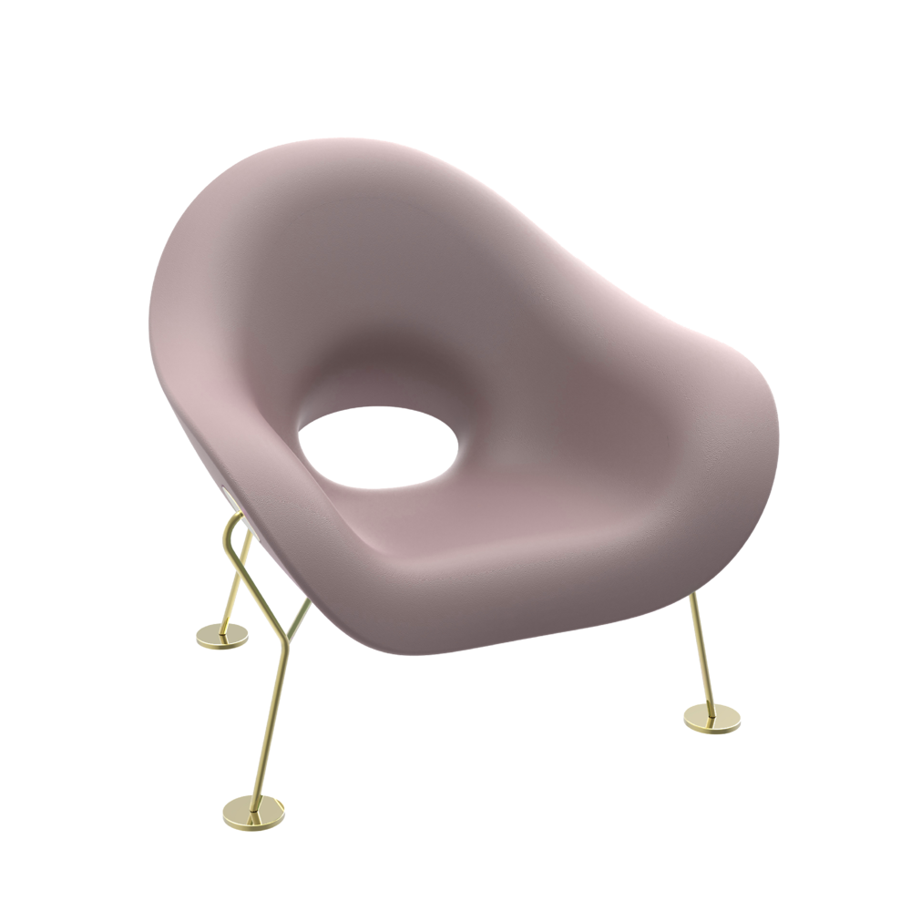 Fotoliu Pupa Armchair Brass Base Indoor Pink, Qeeboo