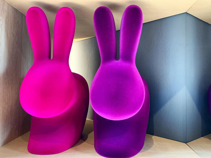 Scaun Rabbit Chair Baby Velvet Finish Purple, Qeeboo