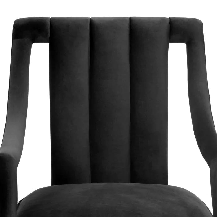 Fotoliu Ermitage Roche Black Velvet 112178, Eichholtz