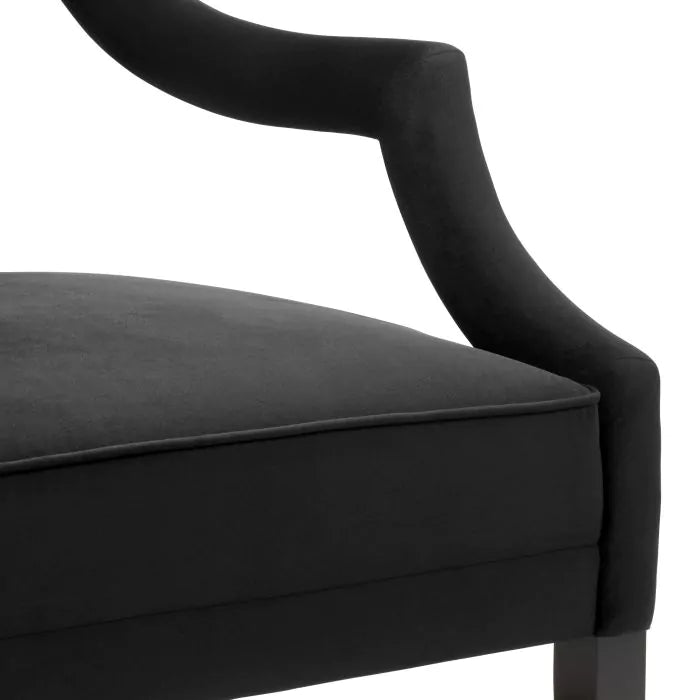 Fotoliu Ermitage Roche Black Velvet 112178, Eichholtz