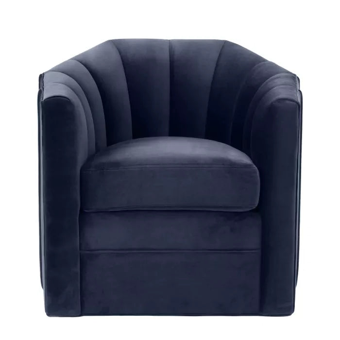 Fotoliu Pivotant Delancey Savona Midnight Blue Velvet 112511U, Eichholtz