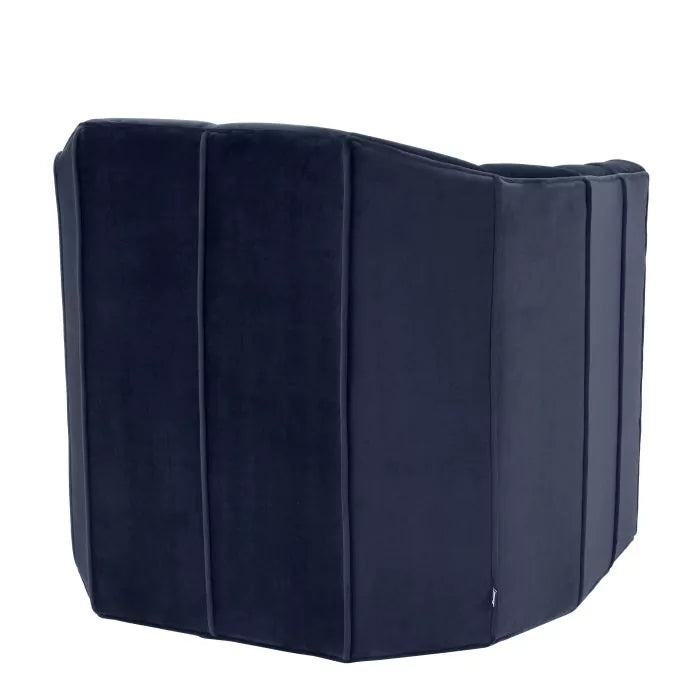 Fotoliu Pivotant Delancey Savona Midnight Blue Velvet 112511U, Eichholtz