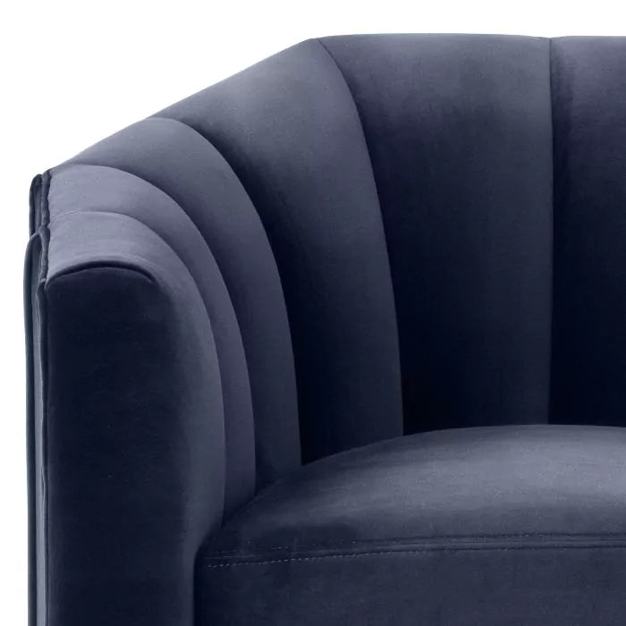 Fotoliu Pivotant Delancey Savona Midnight Blue Velvet 112511U, Eichholtz