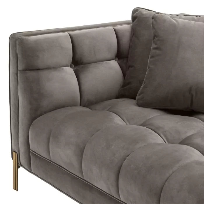 Canapea Lounge Sienna Right Savona Grey Velvet 113187, Eichholtz