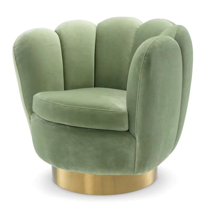 Fotoliu Pivotant Mirage Savona Pistache Green Velvet 113484, Eichholtz