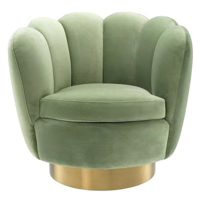 Fotoliu Pivotant Mirage Savona Pistache Green Velvet 113484, Eichholtz