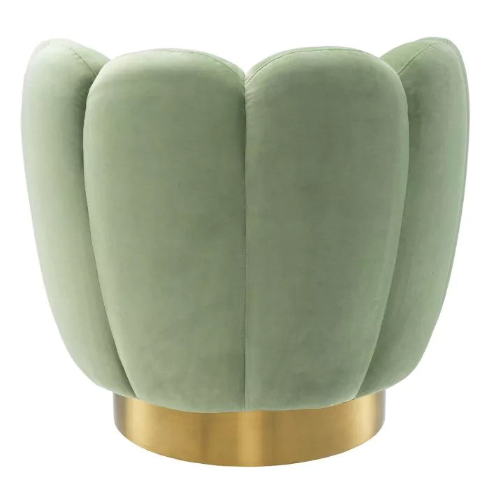 Fotoliu Pivotant Mirage Savona Pistache Green Velvet 113484, Eichholtz
