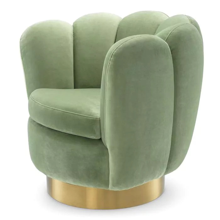 Fotoliu Pivotant Mirage Savona Pistache Green Velvet 113484, Eichholtz