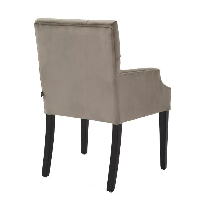 Scaun Dining Atena Greige Velvet Cu Brațe 113795, Eichholtz