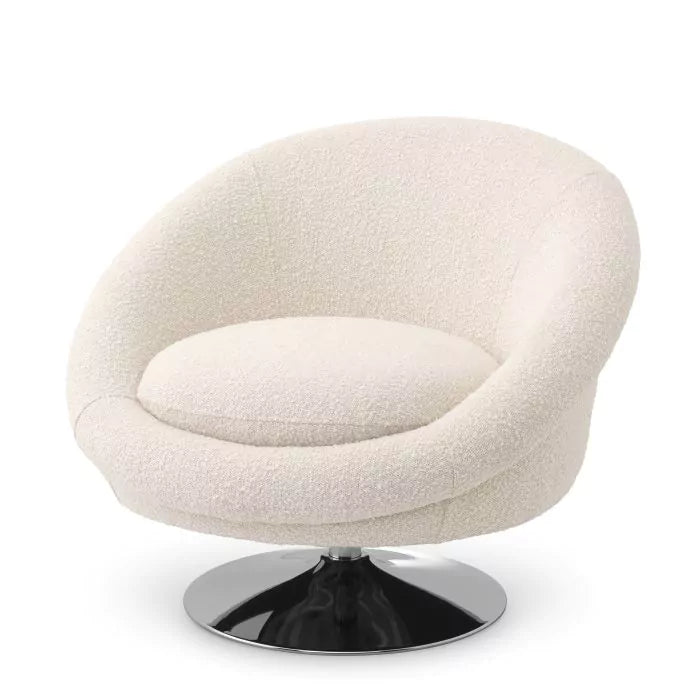 Fotoliu Pivotant Nemo Boucle Cream 114865, Eichholtz