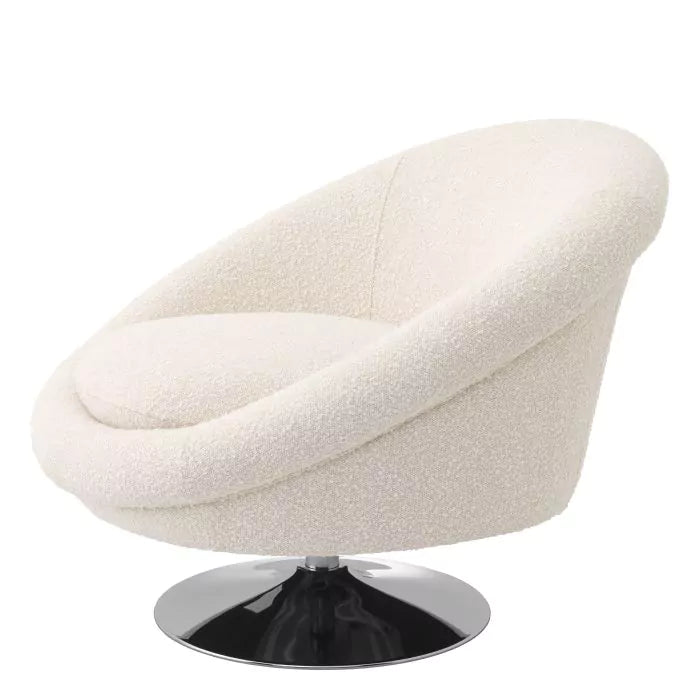 Fotoliu Pivotant Nemo Boucle Cream 114865, Eichholtz