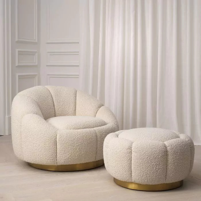 Fotoliu Pivotant Inger Boucle Cream 115258, Eichholtz