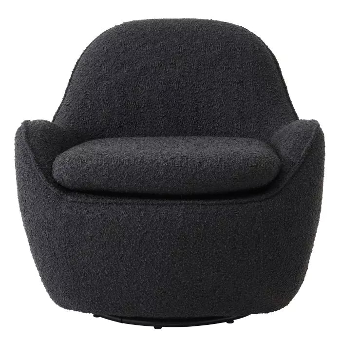 Fotoliu Pivotant Cupido Boucle Black 115677, Eichholtz