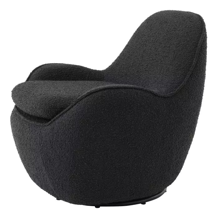 Fotoliu Pivotant Cupido Boucle Black 115677, Eichholtz