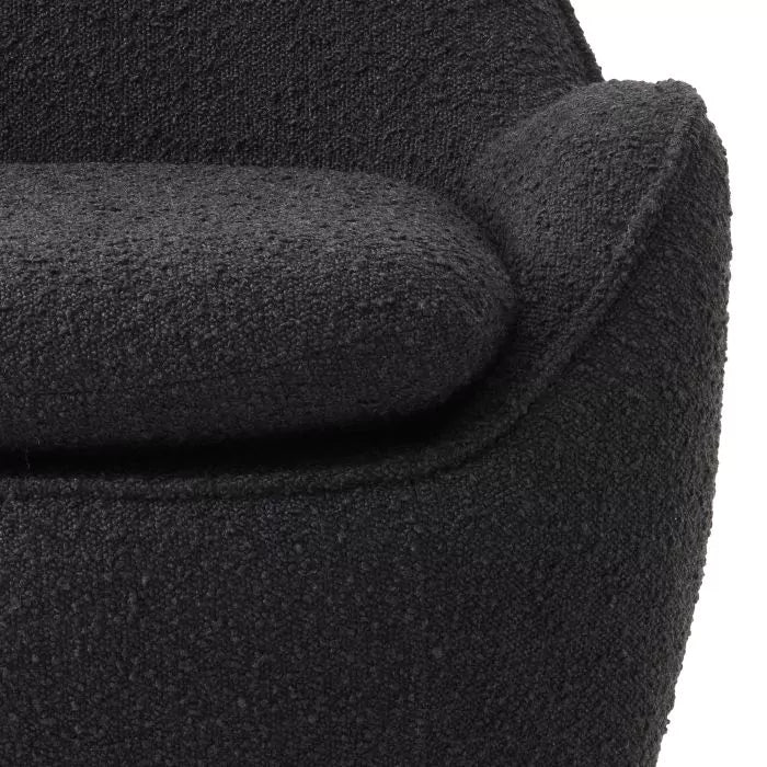 Fotoliu Pivotant Cupido Boucle Black 115677, Eichholtz