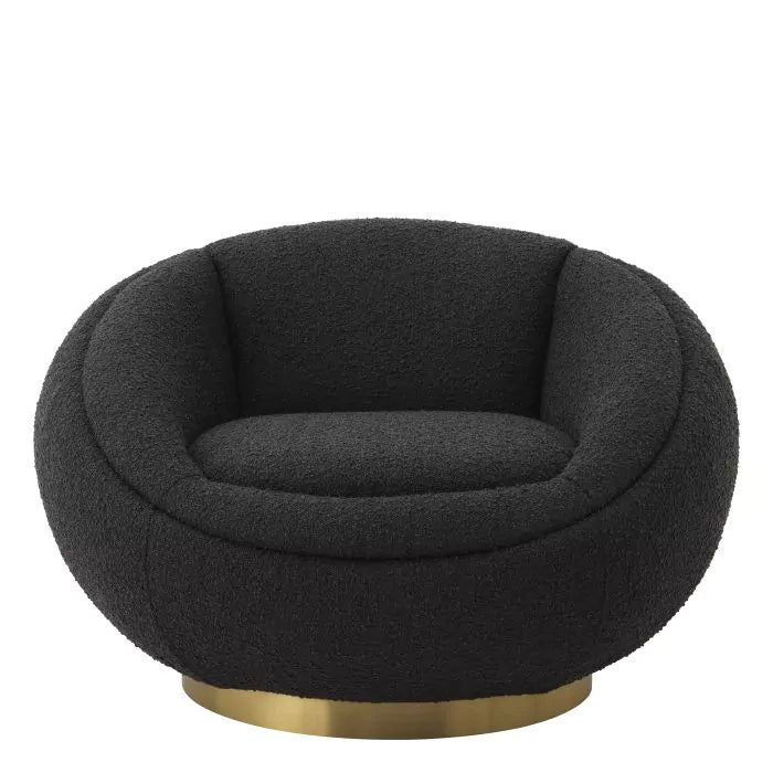 Fotoliu Pivotant Bollinger Boucle Black 115780, Eichholtz