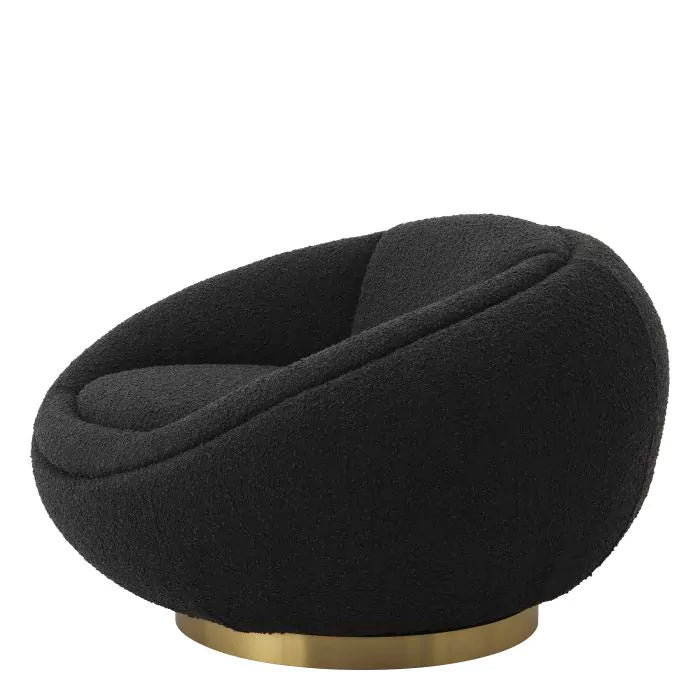Fotoliu Pivotant Bollinger Boucle Black 115780, Eichholtz
