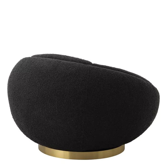 Fotoliu Pivotant Bollinger Boucle Black 115780, Eichholtz