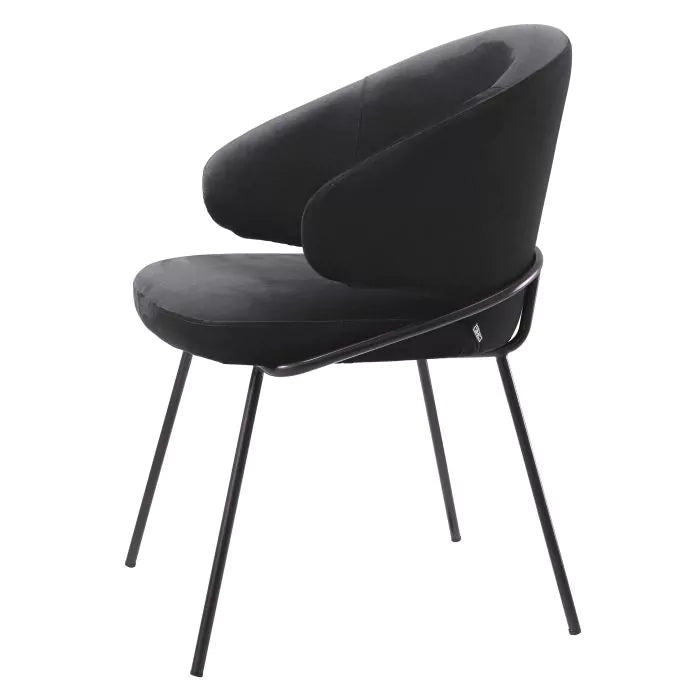 Scaun Dining Kinley Black Velvet 115877, Eichholtz