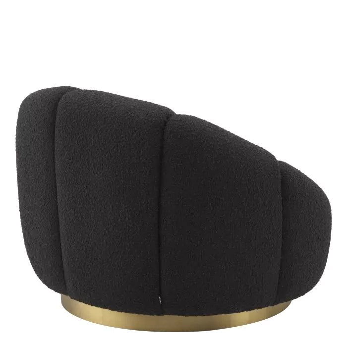 Fotoliu Pivotant Inger Boucle Black 116617, Eichholtz
