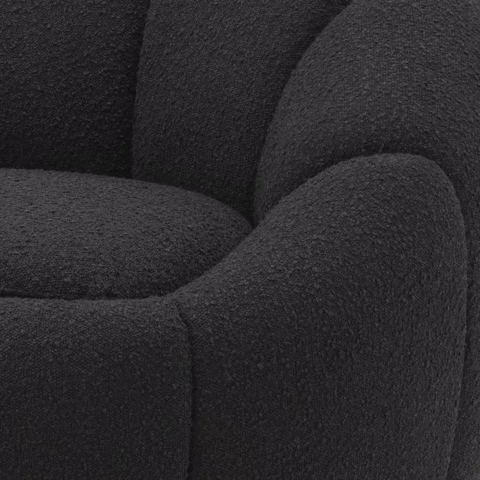 Fotoliu Pivotant Inger Boucle Black 116617, Eichholtz