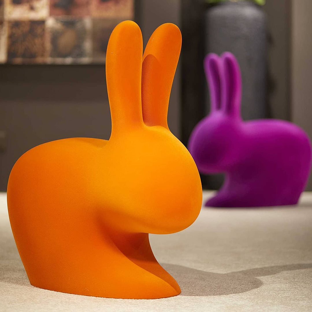 Scaun Rabbit Chair Velvet Finish Orange, Qeeboo