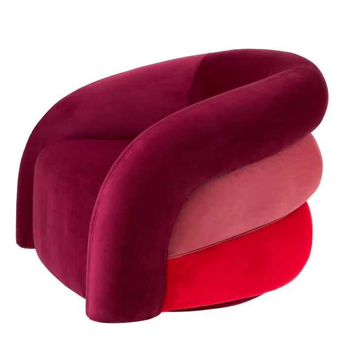 Fotoliu Rotativ Novelle Savona Bordeaux Red Velvet 116812, Eichholtz