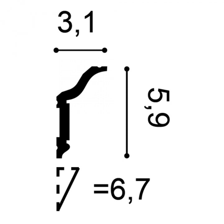 Cornișă Albă Duropolimer CX141, Orac