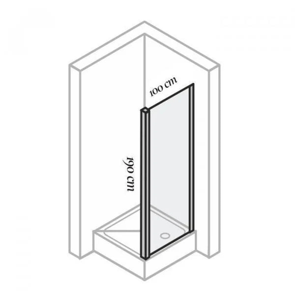 Perete Duș Lateral X1A 100 x 190, 1 Element 140507, Huppe