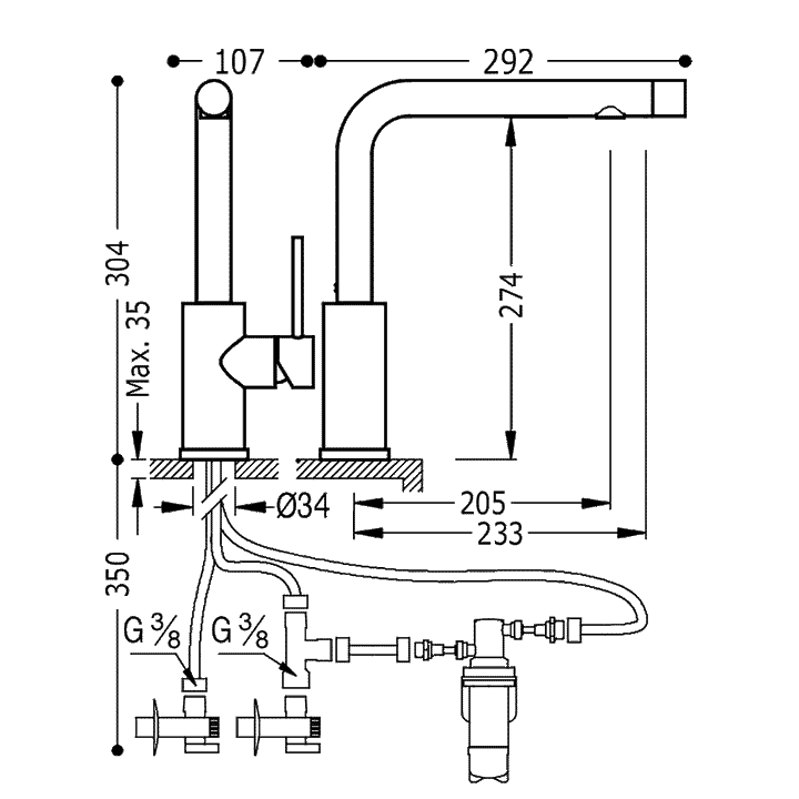 Baterie Crom Tres Chlorine Free kitchen Taps 162453