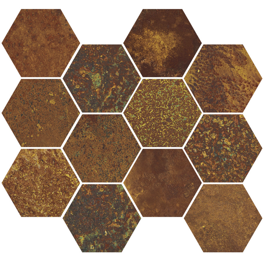 Mozaic Hexagonal Corten Oxidum Natural 30x28 cm G-2143 Aparici