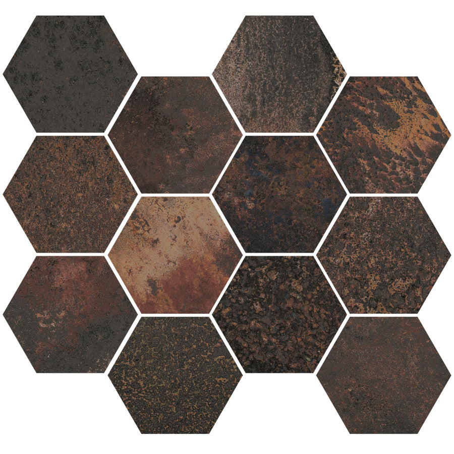 Mozaic Hexagonal Corten Graphite Natural 28x30 cm G-2143 Aparici