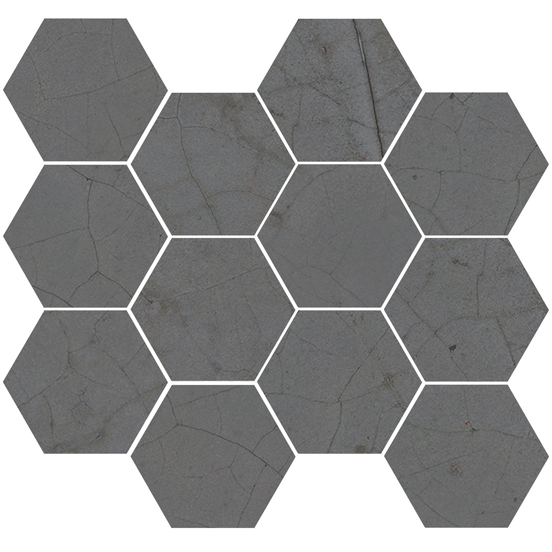Mozaic Hexagonal Cracked Graphite Natural 28 x 30 cm G-2143 Aparici