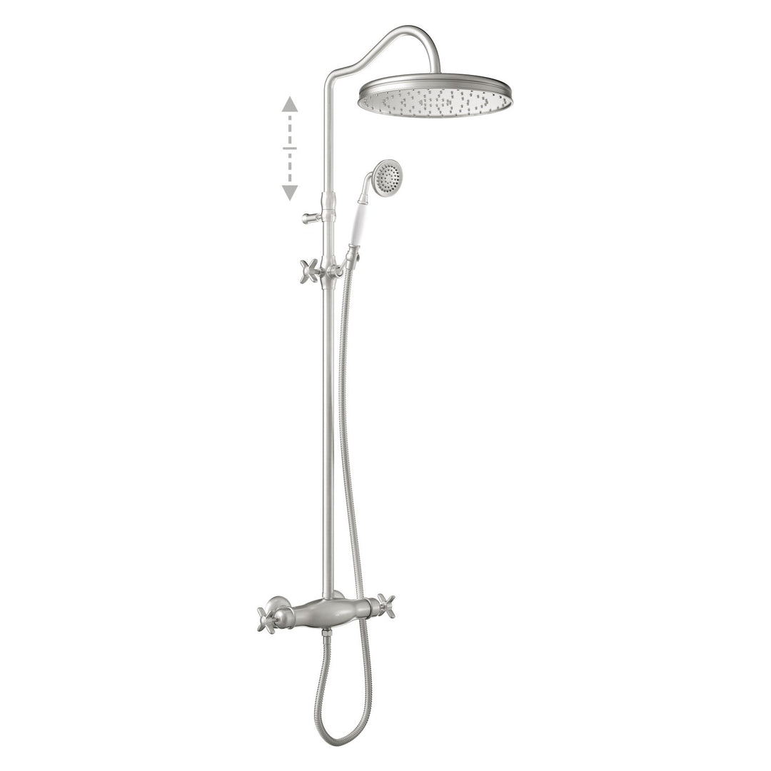 Coloană Duș Clasică Termostatată Inox Mat Tres Clasic 24219502AC